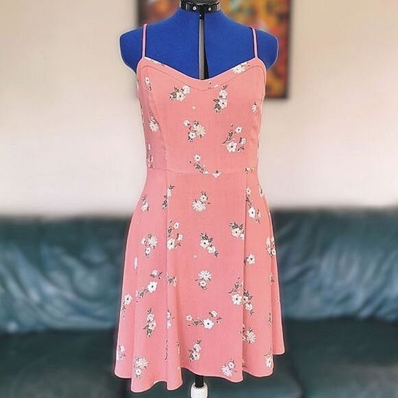 NWT Miss Shop rose pink floral mini summer dress AU 12 / US 8 - Picture 2 of 14